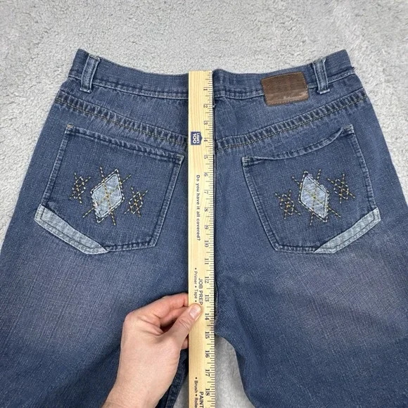 Vintage Phat Farm Jorts Jean Shorts Men's 36 Blue Baggy Wide Leg Big Pockets - Picture 7 of 12